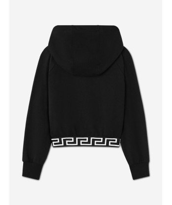 Versace Girls Medusa Logo Zip Up Top in Black du meilleur 