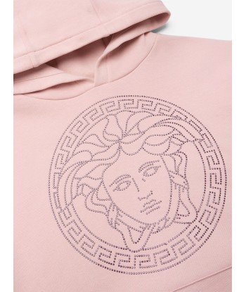 Versace Girls Diamante Medusa Logo Hoodie in Pink de l' environnement