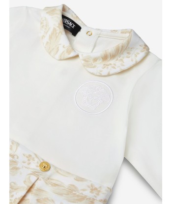 Versace Baby Barocco Logo Babygrow in Beige acheter en ligne