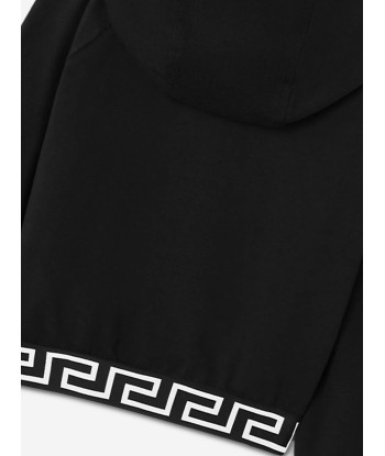 Versace Girls Medusa Logo Zip Up Top in Black du meilleur 