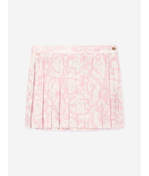 Versace Girls Barocco Pleated Skirt in Pink à prix réduit toute l'année