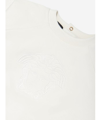 Versace Baby Medusa Logo Romper in White sélection de produits