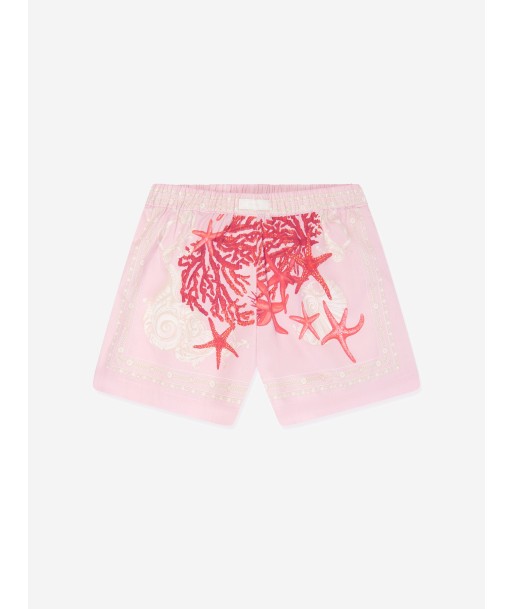 Versace Girls Barocco De La Mer Shorts in Pink destockage