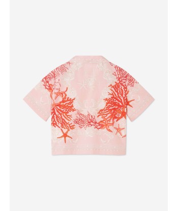 Versace Girls Barocco Del La Mer Shirt in Pink JUSQU'A -70%! 