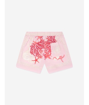 Versace Girls Barocco De La Mer Shorts in Pink destockage