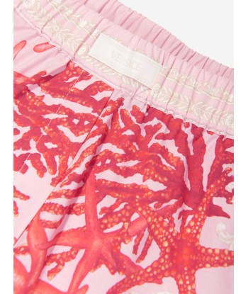 Versace Girls Barocco De La Mer Shorts in Pink destockage