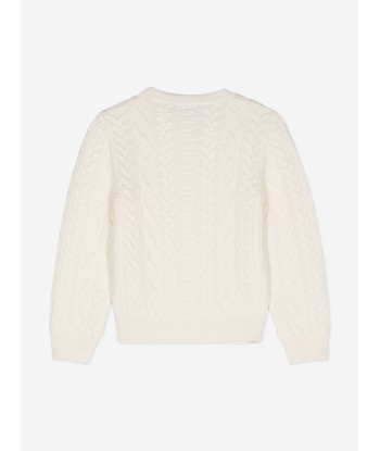 Versace Kids Cable Knit Jumper in Ivory à prix réduit toute l'année