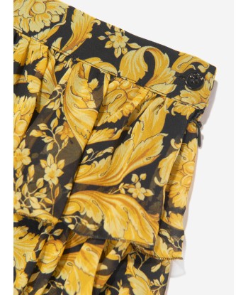 Versace Girls Silk Barocco Ruffle Skirt in Gold Les êtres humains sont 