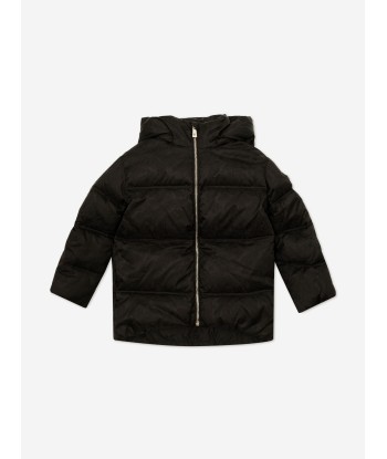 Versace Kids Down Padded Barocco Jacket in Black de pas cher