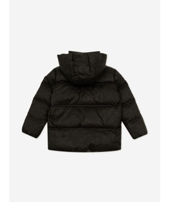 Versace Kids Down Padded Barocco Jacket in Black de pas cher