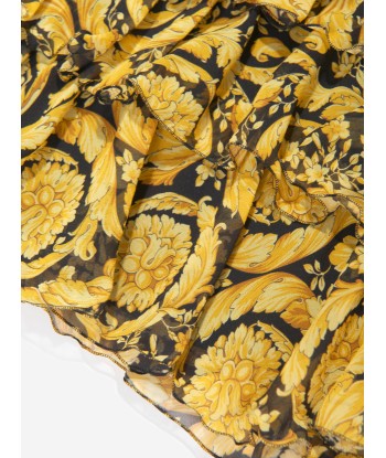 Versace Girls Silk Barocco Ruffle Skirt in Gold Les êtres humains sont 