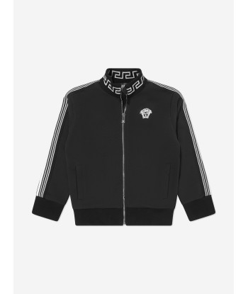 Versace Boys Medusa Logo Zip Up Top in Black la colonne vertébrale