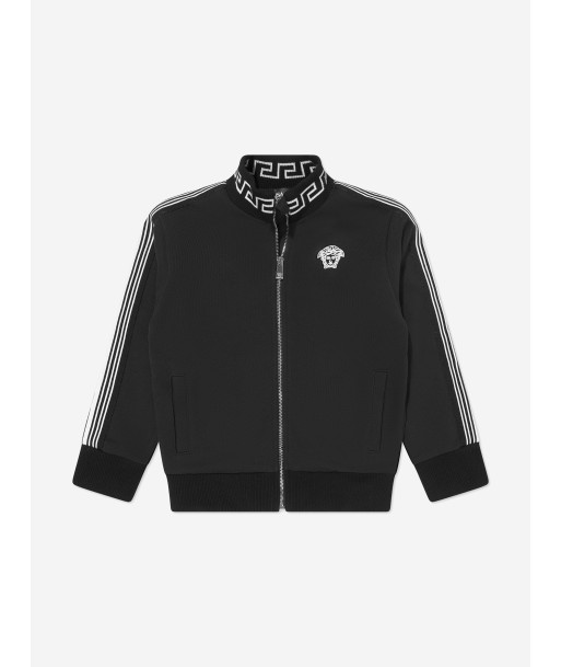 Versace Boys Medusa Logo Zip Up Top in Black la colonne vertébrale