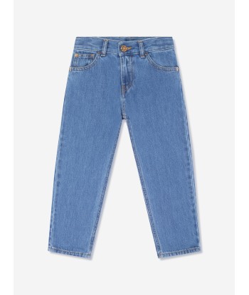 Versace Boys Washed Denim Regular Jeans in Blue À commander