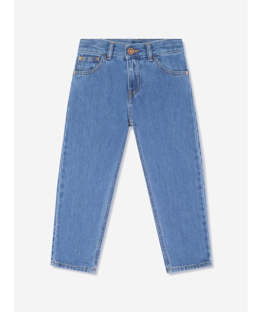 Versace Boys Washed Denim Regular Jeans in Blue À commander