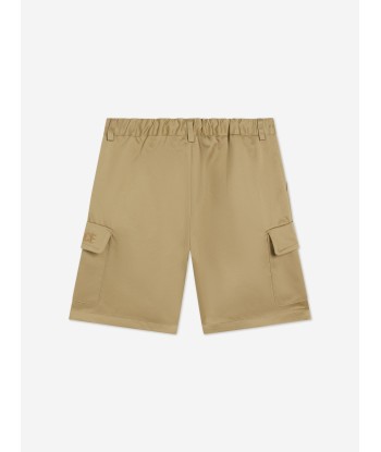 Versace Boys Logo Cargo Shorts in Beige Les magasins à Paris