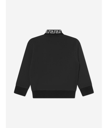 Versace Boys Medusa Logo Zip Up Top in Black la colonne vertébrale