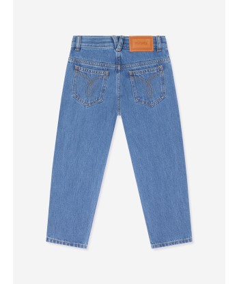 Versace Boys Washed Denim Regular Jeans in Blue À commander