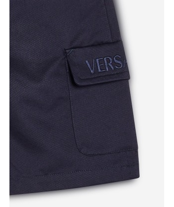 Versace Boys Logo Cargo Shorts in Blue Comment ça marche