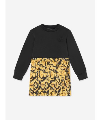 Versace Baby Girls Barocco Sweater Dress in Black Les magasins à Paris