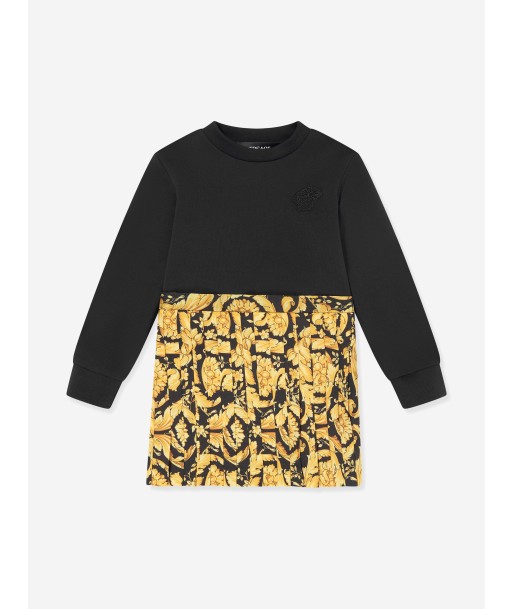 Versace Baby Girls Barocco Sweater Dress in Black Les magasins à Paris