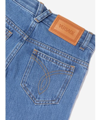 Versace Boys Washed Denim Regular Jeans in Blue À commander