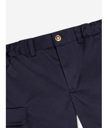 Versace Boys Logo Cargo Shorts in Blue Comment ça marche