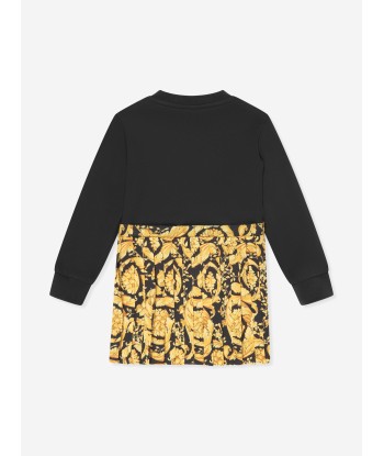 Versace Baby Girls Barocco Sweater Dress in Black Les magasins à Paris