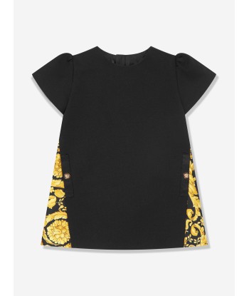 Versace Baby Girls Punto Milano Barocco Dress in Black à prix réduit toute l'année