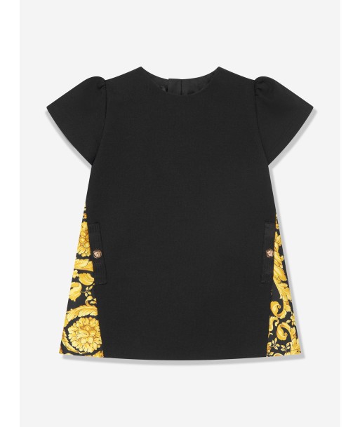 Versace Baby Girls Punto Milano Barocco Dress in Black à prix réduit toute l'année