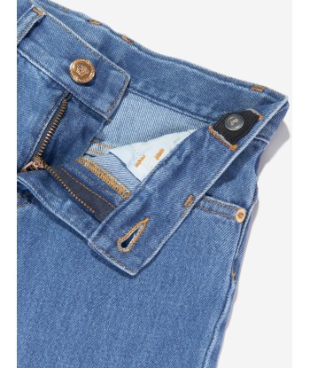 Versace Boys Washed Denim Regular Jeans in Blue À commander