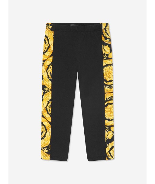 Versace Baby Girls Barocco Leggings in Black paiement sécurisé