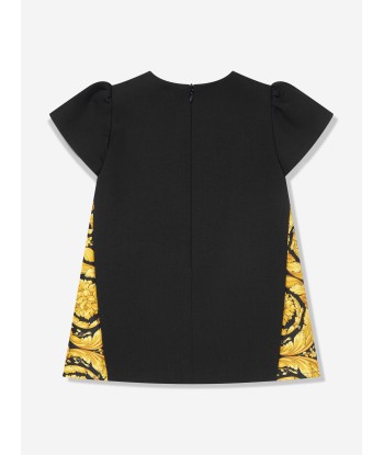 Versace Baby Girls Punto Milano Barocco Dress in Black à prix réduit toute l'année