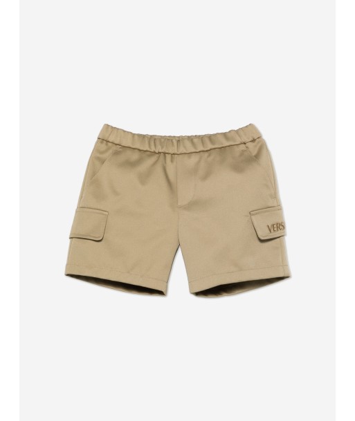 Versace Baby Boys Logo Cargo Shorts in Beige votre