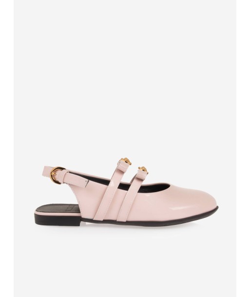 Versace Girls Leather Flat Sandals in Pink Comparez plus de prix