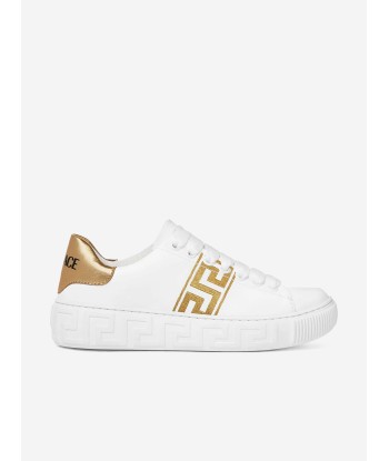 Versace Kids La Greca Low Top Trainers in White Economisez 