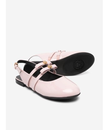 Versace Girls Leather Flat Sandals in Pink Comparez plus de prix