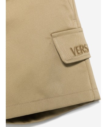 Versace Baby Boys Logo Cargo Shorts in Beige votre