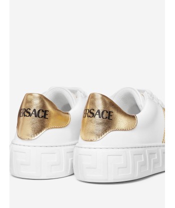 Versace Kids La Greca Low Top Trainers in White Economisez 