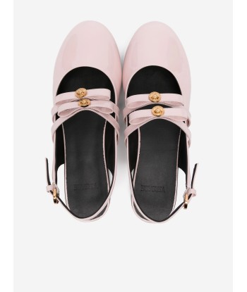 Versace Girls Leather Flat Sandals in Pink Comparez plus de prix