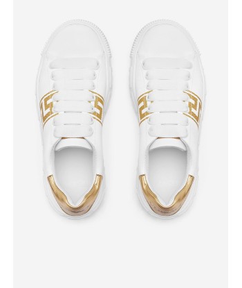 Versace Kids La Greca Low Top Trainers in White Economisez 