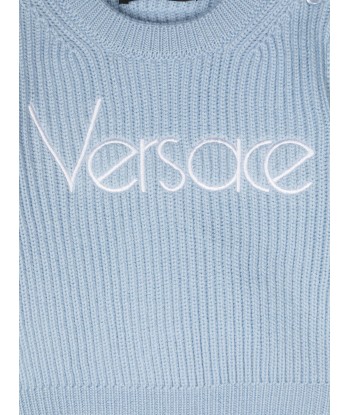 Versace Baby Embroidered Logo Jumper in Blue online