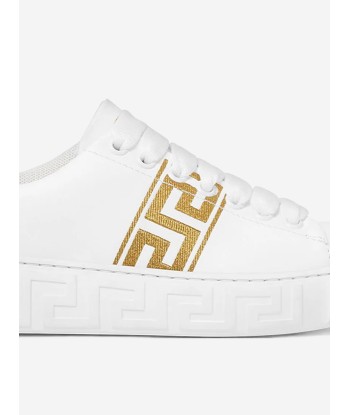 Versace Kids La Greca Low Top Trainers in White Economisez 