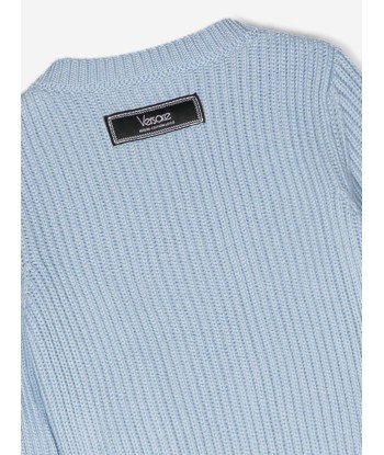 Versace Baby Embroidered Logo Jumper in Blue online