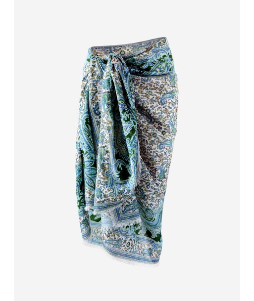 Zimmermann Girls Paisley Print Pareo in Green livraison gratuite