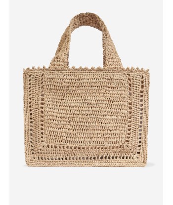 Zimmermann Girls Floral Raffia Mini Tote Bag in Beige des créatures d'habitude