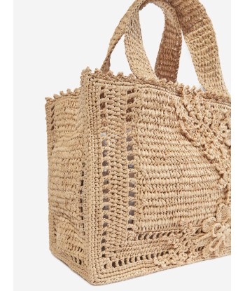 Zimmermann Girls Floral Raffia Mini Tote Bag in Beige des créatures d'habitude