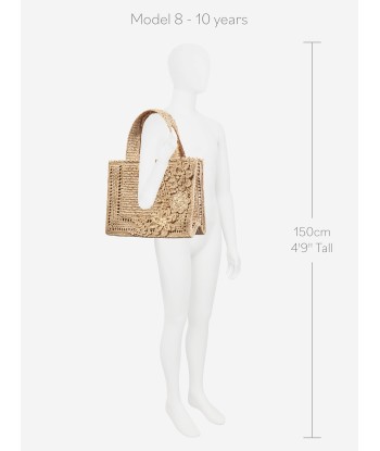 Zimmermann Girls Floral Raffia Mini Tote Bag in Beige des créatures d'habitude