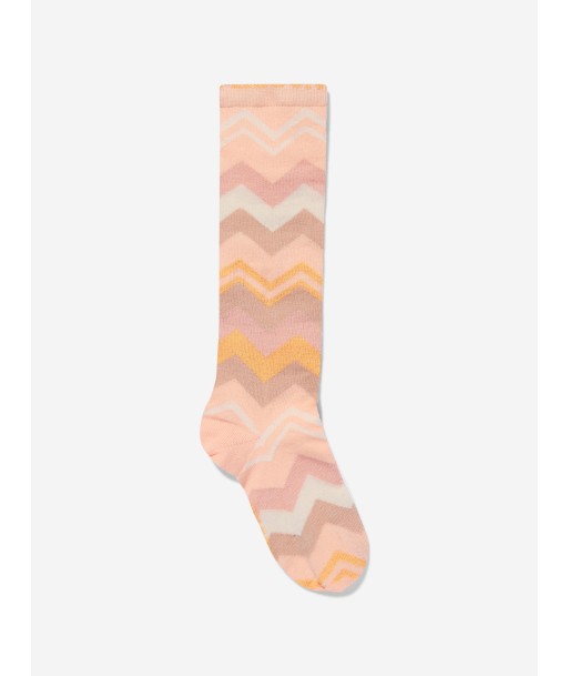 Missoni Girls Zigzag Socks in Pink soldes