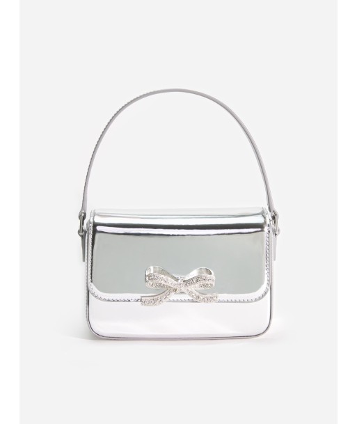 Self Portrait Girls Leather Micro Bag in Silver (14cm) online